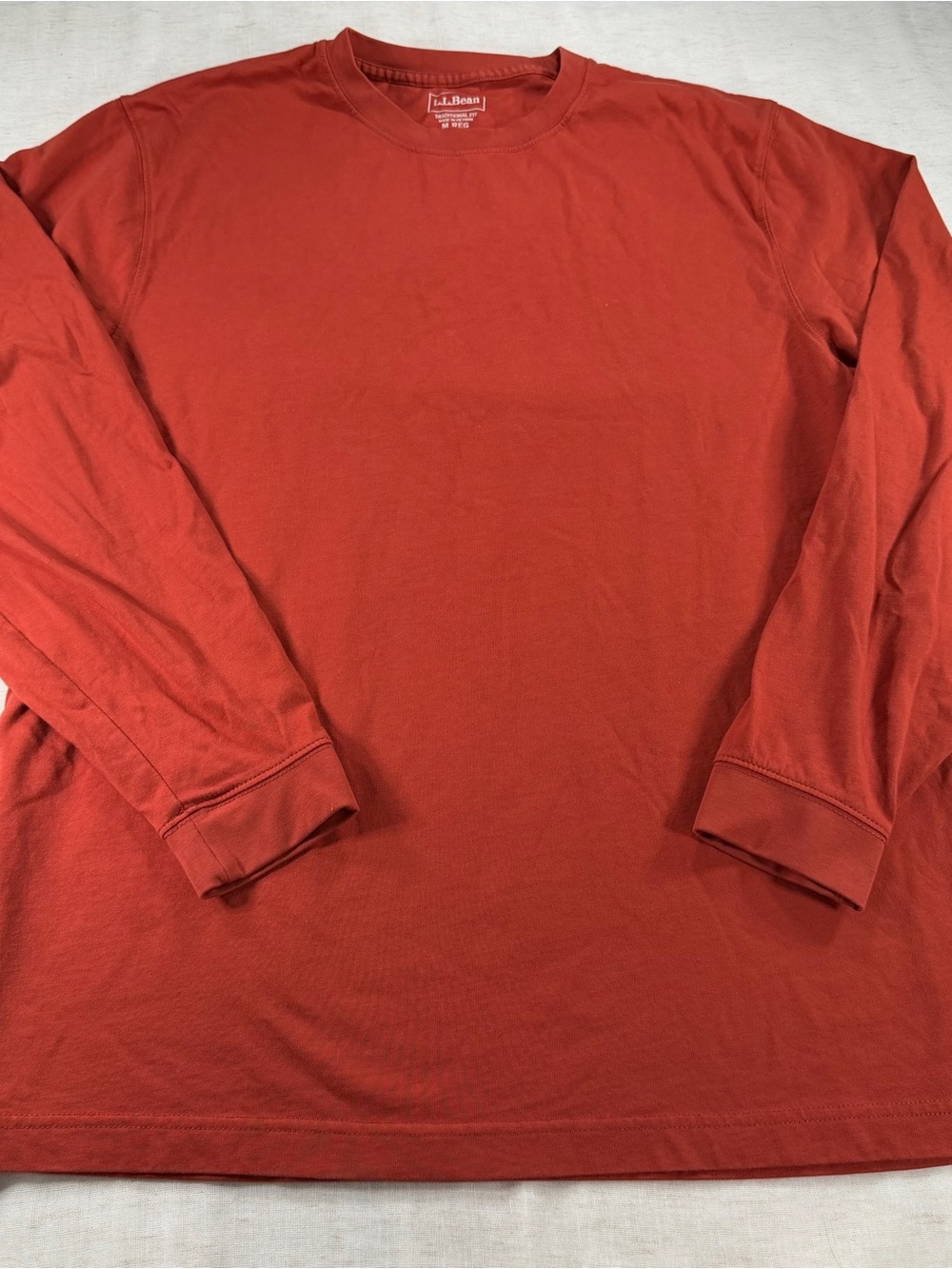 L.L. Bean Men's Long-Sleeve Crewneck Tee - Rust Red